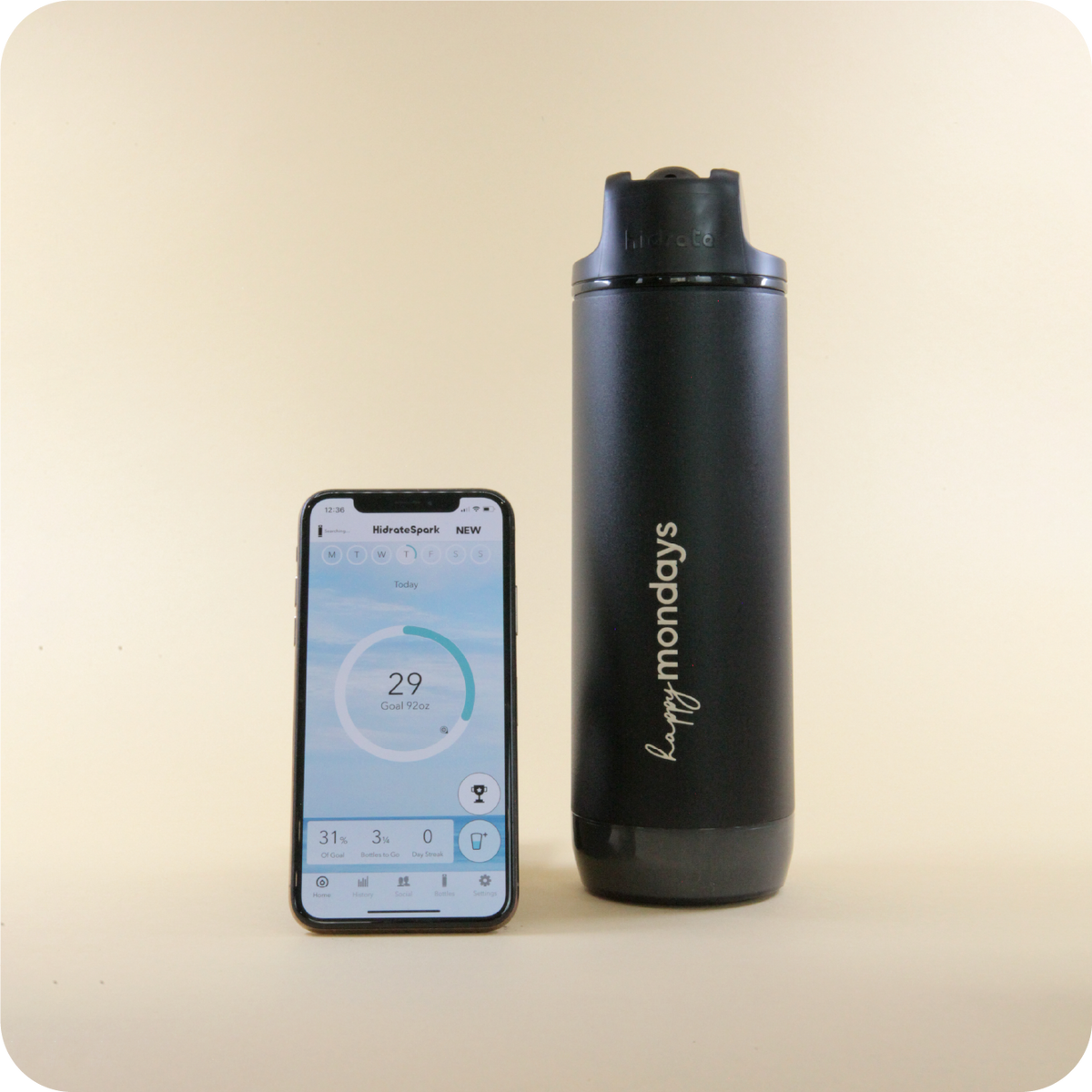 Stainless steel smart water bottle